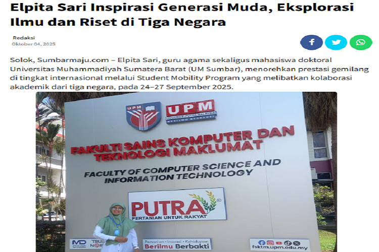 Elpita Sari Inspirasi Generasi Muda, Eksplorasi Ilmu dan Riset di Tiga Negara
